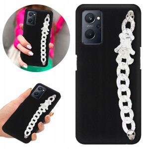 Etui BLINK Matowe Czarne Łańcuszek do REALME 9i