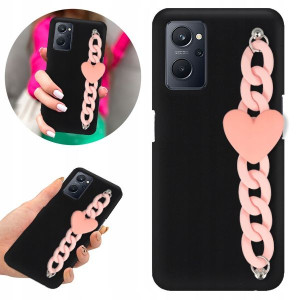 Etui BLINK Matowe Czarne Łańcuszek do REALME 9i