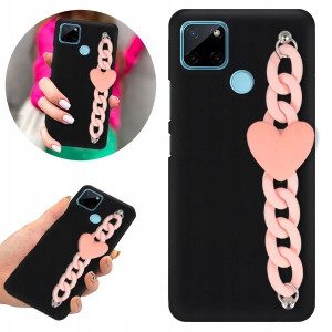Etui BLINK Matowe Czarne Łańcuszek do REALME C21Y