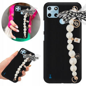 Etui BLINK Matowe Czarne Łańcuszek do REALME C25Y