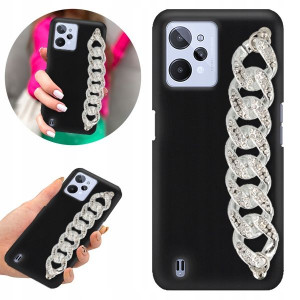 Etui BLINK Matowe Czarne Łańcuszek do REALME C31