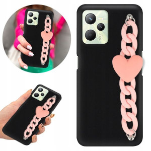 Etui BLINK Matowe Czarne Łańcuszek do REALME C35