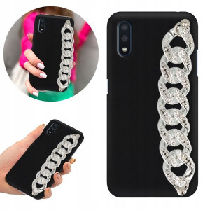 Etui BLINK Matowe Czarne Łańcuszek do SAMSUNG A01