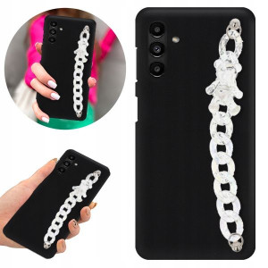 Etui BLINK Matowe Czarne Łańcuszek do SAMSUNG A04S