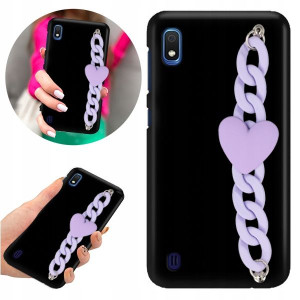 Etui BLINK Matowe Czarne Łańcuszek do SAMSUNG A10e