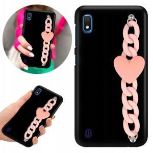 Etui BLINK Matowe Czarne Łańcuszek do SAMSUNG A10e