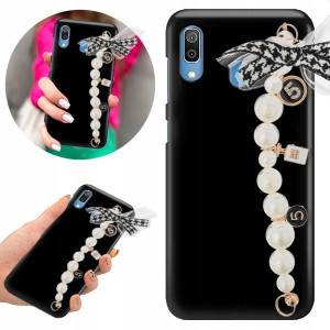 Etui BLINK Matowe Czarne Łańcuszek do SAMSUNG A30