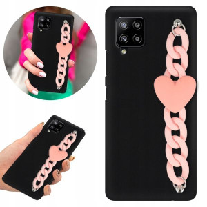 Etui BLINK Matowe Czarne Łańcuszek do SAMSUNG A42