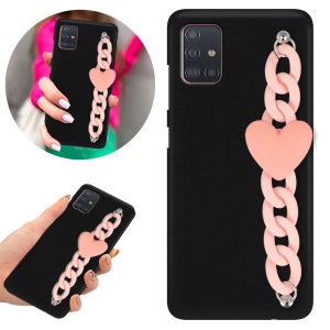 Etui BLINK Matowe Czarne Łańcuszek do SAMSUNG A51