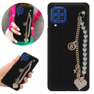 Etui BLINK Matowe Czarne Łańcuszek do SAMSUNG F62