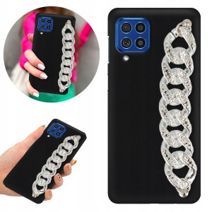 Etui BLINK Matowe Czarne Łańcuszek do SAMSUNG F62