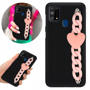 Etui BLINK Matowe Czarne Łańcuszek do SAMSUNG M31