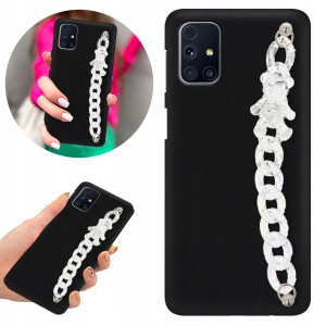 Etui BLINK Matowe Czarne Łańcuszek do SAMSUNG M31S