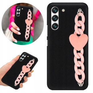 Etui BLINK Matowe Czarne Łańcuszek do SAMSUNG S22