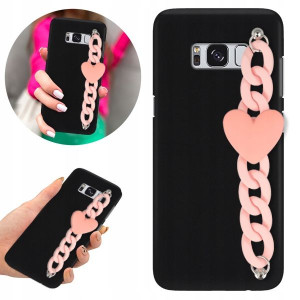 Etui BLINK Matowe Czarne Łańcuszek do SAMSUNG S8