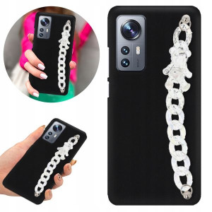 Etui BLINK Matowe Czarne Łańcuszek do XIAOMI 12