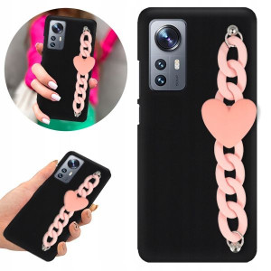 Etui BLINK Matowe Czarne Łańcuszek do XIAOMI 12