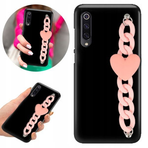 Etui BLINK Matowe Czarne Łańcuszek do XIAOMI Mi 9