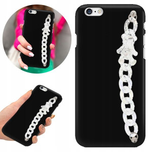 Etui BLINK Matowe Czarne Łańcuszek Top do IPHONE 6