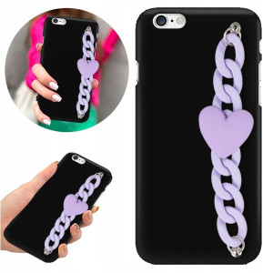 Etui BLINK Matowe Czarne Łańcuszek Top do IPHONE 6