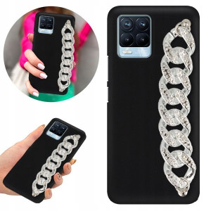 Etui BLINK Matowe Czarne Łańcuszek Top do REALME 8