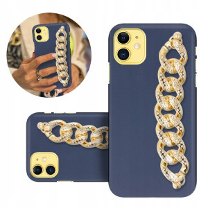 Etui BLINK Matowe Granat Łańcuszek do IPHONE 11