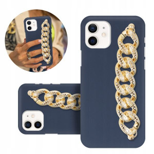 Etui BLINK Matowe Granat Łańcuszek do IPHONE 12