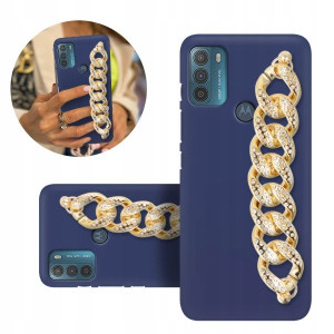 Etui BLINK Matowe Granat Łańcuszek do MOTOROLA G50