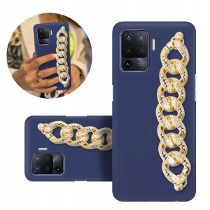 Etui BLINK Matowe Granat Łańcuszek do OPPO A94 4G