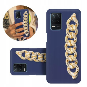Etui BLINK Matowe Granat Łańcuszek do REALME 8 5G