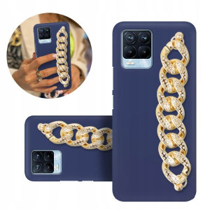 Etui BLINK Matowe Granat Łańcuszek do REALME 8 PRO