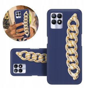 Etui BLINK Matowe Granat Łańcuszek do REALME 8i