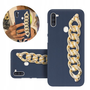 Etui BLINK Matowe Granat Łańcuszek do SAMSUNG M11