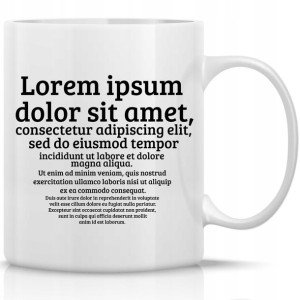 KUBEK BIAŁY 330ml Prezent dla GRAFIKA LOREM IPSUM