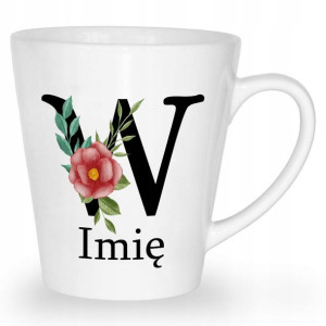 Kubek Biały Latte Personalizowany Imię Monogram Wz