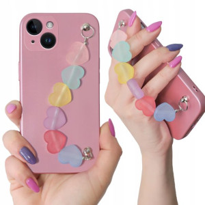 Etui BLINK Metalic Różowy Łańcuszek do IPHONE 14