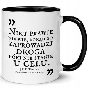 KUBEK CZARNY CYTATY Tolkien LOTR Wiele WZORÓW