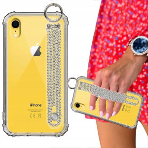 Etui Case ANTISHOCK + Pasek Cyrkonie do IPHONE XR