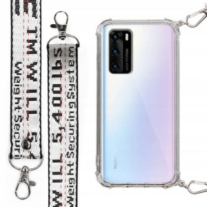 Etui Case Antishock + Smycz Biała do HUAWEI P40