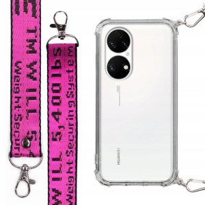 Etui Case Antishock + Smycz Fuksja do HUAWEI P50