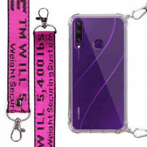 Etui Case Antishock + Smycz Fuksja do HUAWEI Y6P