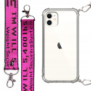 Etui Case Antishock + Smycz Fuksja do IPHONE 11
