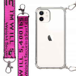 Etui Case Antishock + Smycz Fuksja do IPHONE 12