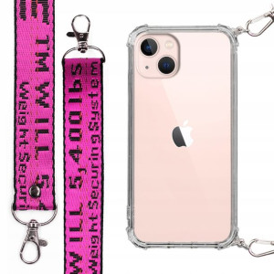 Etui Case Antishock + Smycz Fuksja do IPHONE 13