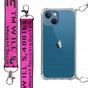 Etui Case Antishock + Smycz Fuksja do IPHONE 14