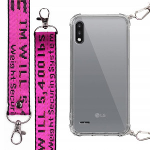 Etui Case Antishock + Smycz Fuksja do LG K22 PLUS