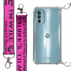 Etui Case Antishock + Smycz Fuksja do MOTOROLA G52