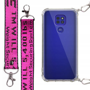 Etui Case Antishock + Smycz Fuksja do MOTOROLA G9