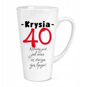 Kubek Duży Latte 450ml Prezent 40 Urodziny + Imię