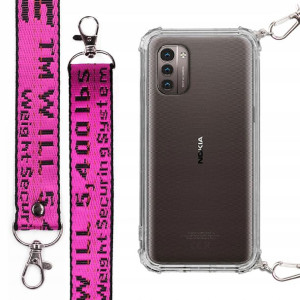 Etui Case Antishock + Smycz Fuksja do NOKIA G21 4G